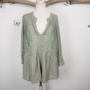 Unique spectrum oversized sage olive green top